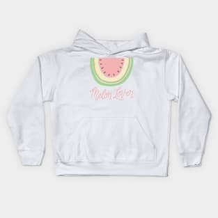 Watermelon Melon Lover Boho Minimal Watermelon Slice Art Kids Hoodie